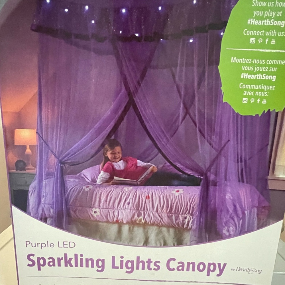Heartsong Purple Sparkling light Led Canapy for Kids.